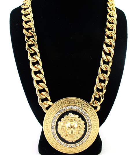 versace tete de lion|authentic versace lion necklace.